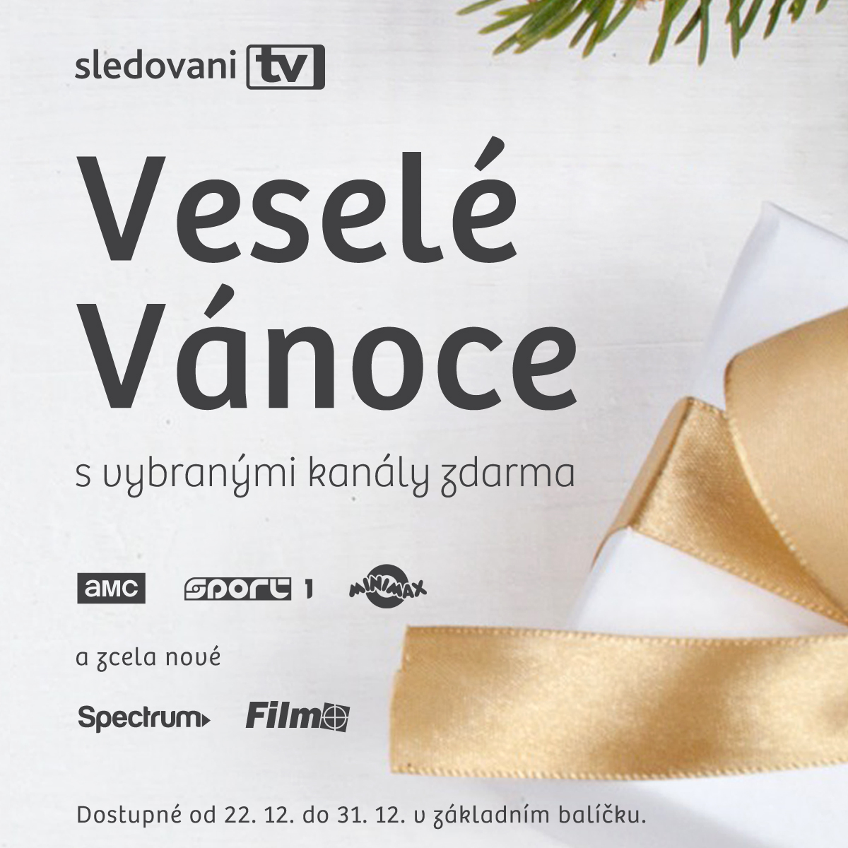 Prémiové TV kanály o vánocích zdarma!